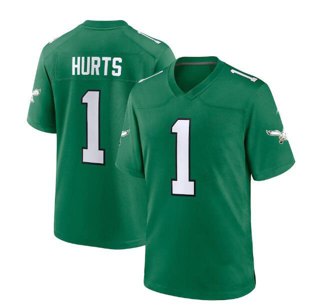 P.Eagles #1 Jalen Hurts Alternate Game Player Jersey - Kelly Green Stitched American Football Jerseys - Main View