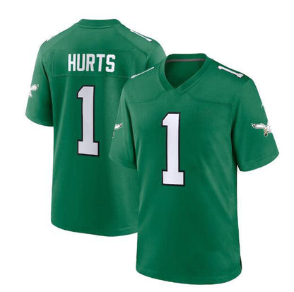 P.Eagles #1 Jalen Hurts Alternate Game Player Jersey - Kelly Green Stitched American Football Jerseys - Main View