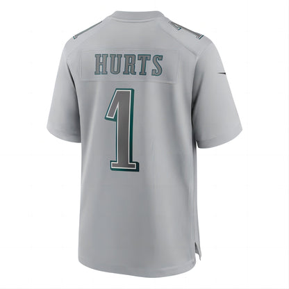 P.Eagles #1 Jalen Hurts Atmosphere Fashion Game Jersey Gray Stitched American Football Jerseys - Main View