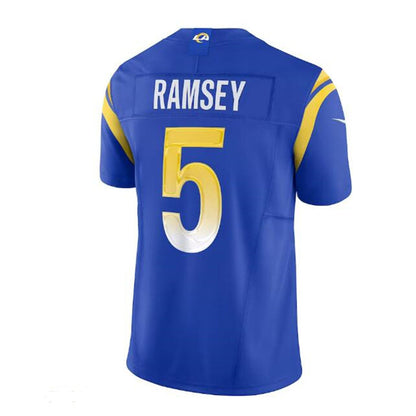 LA,Rams #5 Jalen Ramsey Vapor F.U.S.E. Limited Jersey - Royal Stitched American Football Jersey - Main View