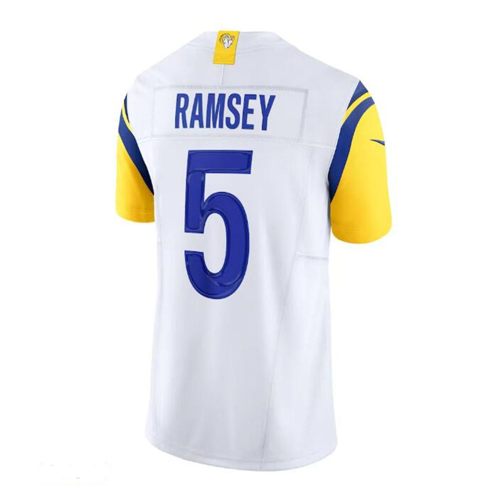 LA,Rams #5 Jalen Ramsey Vapor F.U.S.E. Limited Jersey - White Stitched American Football Jersey - Main View