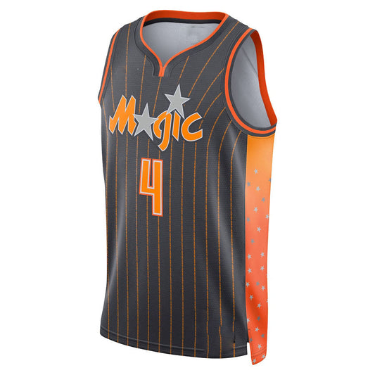 O.Magic #4 Jalen Suggs 2021-22 Swingman Jersey City Edition Anthracite Stitched American Basketball Jersey - Main View