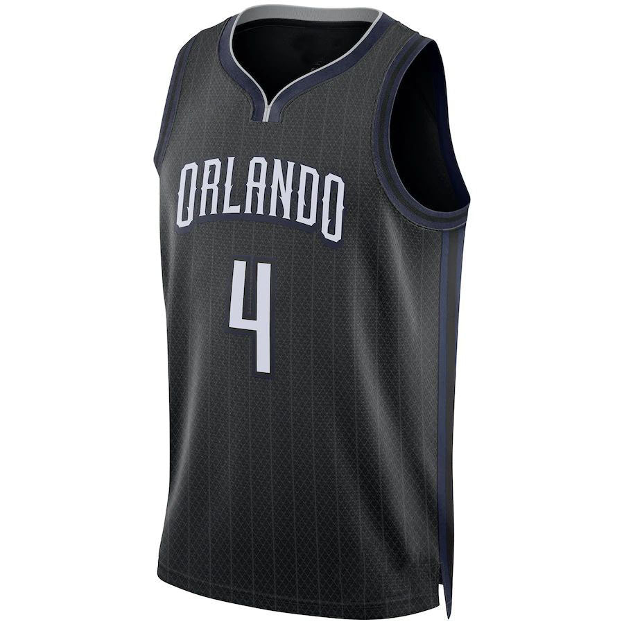 O.Magic #4 Jalen Suggs Unisex 2022-23 Swingman Jersey City Edition  Black Stitched American Basketball Jersey - Main View