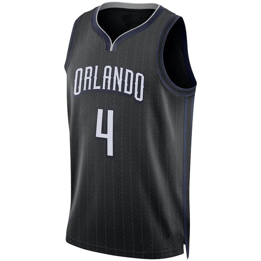 O.Magic #4 Jalen Suggs Unisex 2022-23 Swingman Jersey City Edition  Black Stitched American Basketball Jersey - Main View