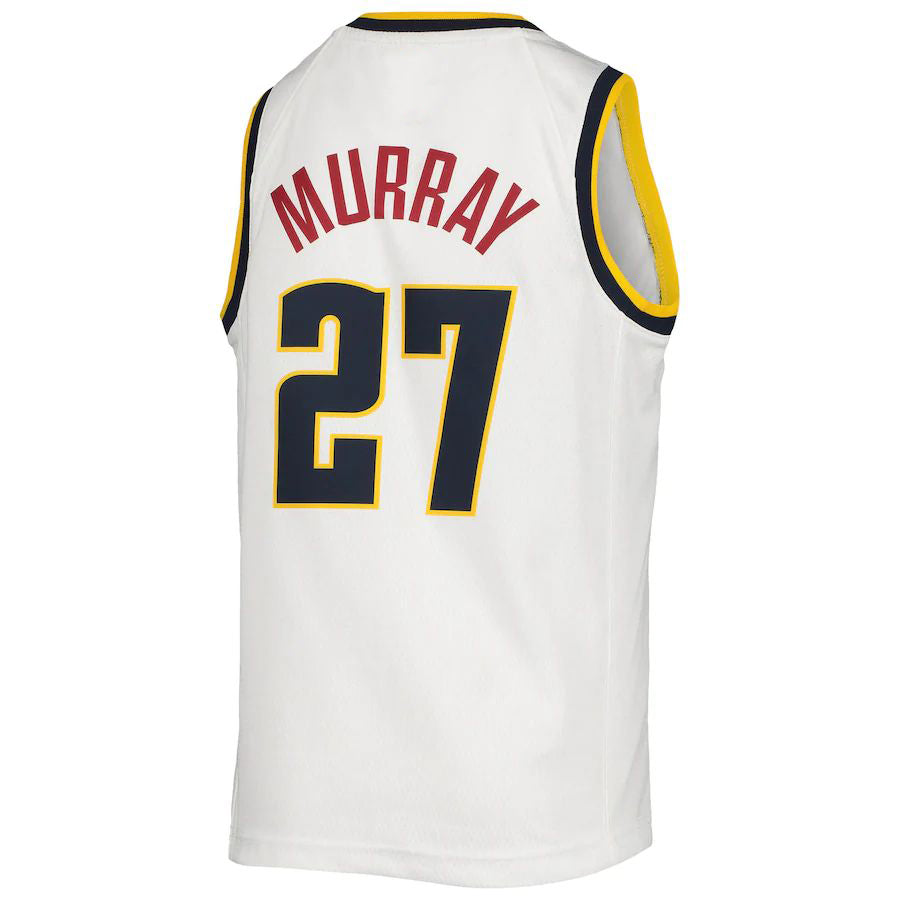 D.Nuggets #27 Jamal Murray 2020-21 Swingman Jersey Association Edition White Stitched American Basketball Jersey - Main View