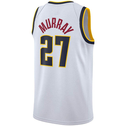 D.Nuggets #27 Jamal Murray 2020-21 Swingman Player Jersey Association Edition White Stitched American Basketball Jersey - Main View