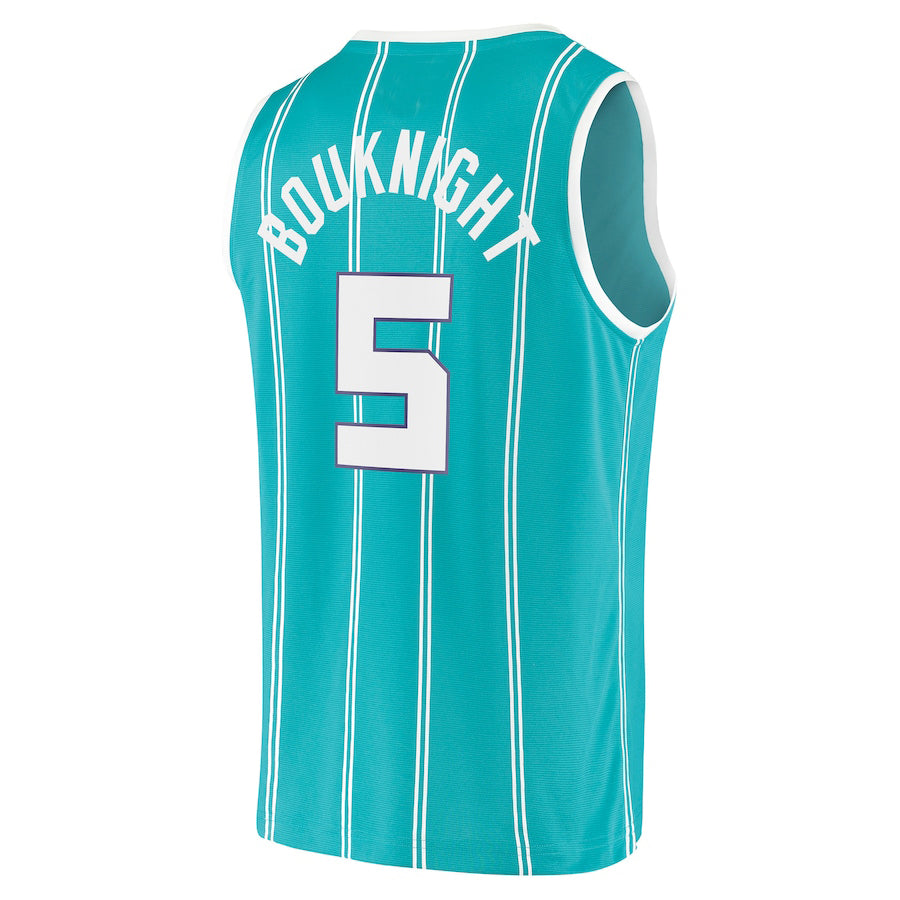 C.Hornets #5 James Bouknight Fanatics Branded 2021-22 Fast Break Replica Jersey Icon Edition Teal Stitched American Basketball Jersey - Main View