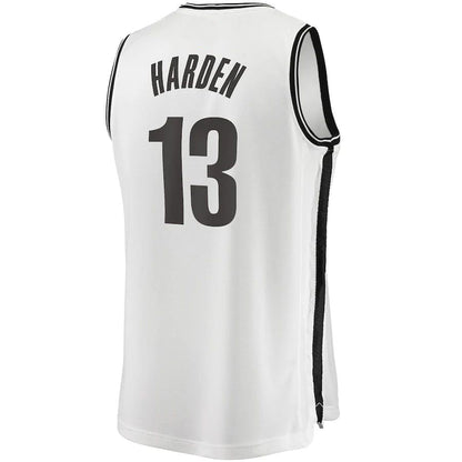 B.Nets #13 James Harden Fanatics Branded 2020-21 Fast Break Replica Jersey Association Edition White Stitched American Basketball Jersey - Main View