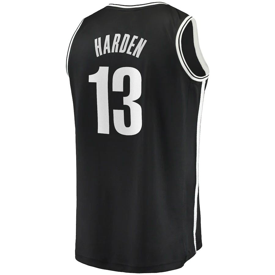B.Nets #13 James Harden Fanatics Branded 2020-21 Fast Break Replica Jersey Black  Icon Edition Stitched American Basketball Jersey - Main View