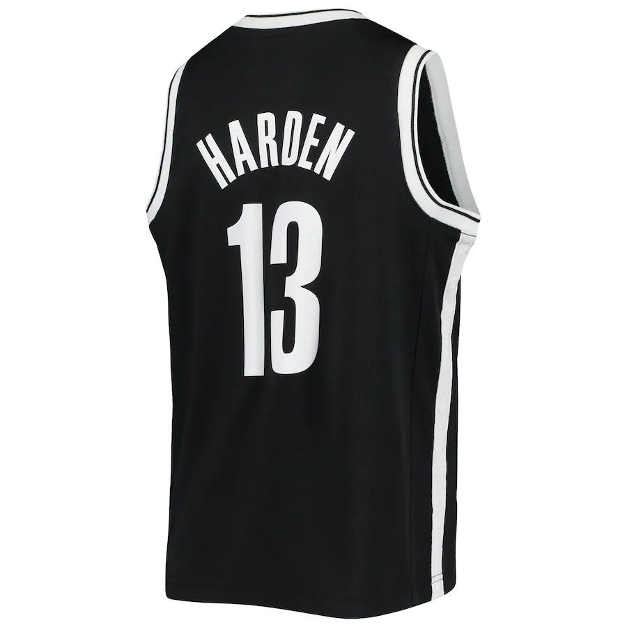 B.Nets #13 James Harden 2020-21 Swingman Jersey Black Icon Edition Stitched American Basketball Jersey - Main View
