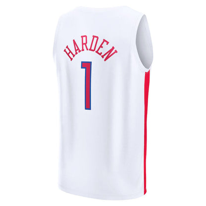 PH.76ers #1 James Harden Fanatics Branded 2022-23 Fastbreak Jersey City Edition White Stitched American Basketball Jersey - Main View