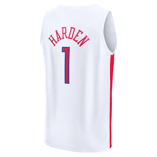 PH.76ers #1 James Harden Fanatics Branded 2022-23 Fastbreak Jersey City Edition White Stitched American Basketball Jersey - Main View