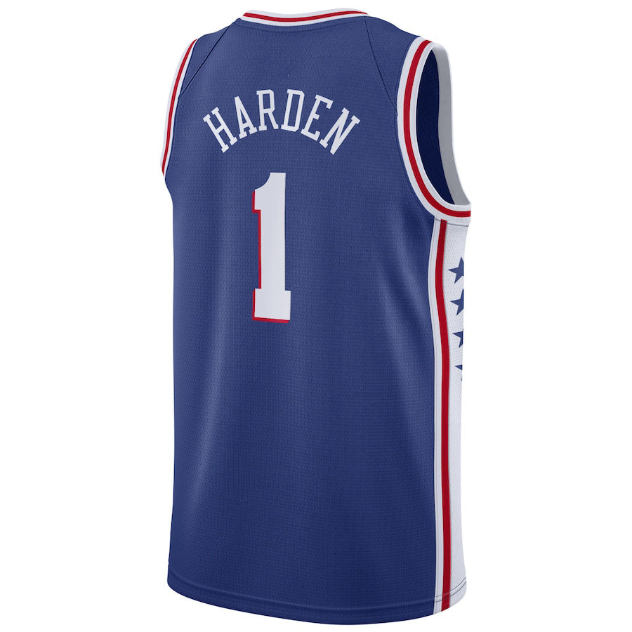 PH.76ers #1 James Harden 2021-22 Swingman Jersey Royal Icon Edition Stitched American Basketball Jersey - Main View
