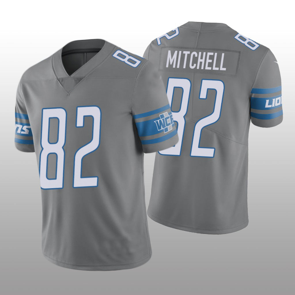 D.Lions #82 James Mitchell Vapor Limited Steel Jersey Stitched American Football Jerseys - Main View