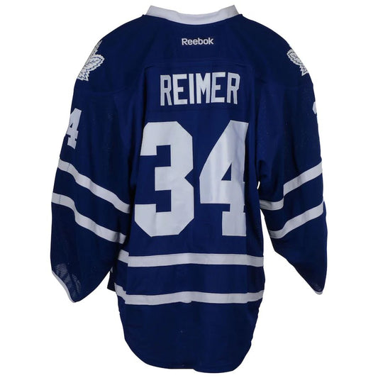 T.Maple Leafs #34 James Reimer Fanatics Authentic Game-Used from the 2015-16 Season Blue Stitched American Hockey Jerseys - Main View