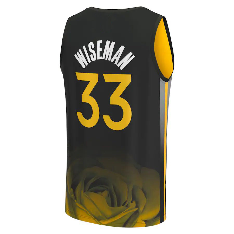 G.State Warriors #33 James Wiseman Fanatics Branded 2022-23 Fastbreak Jersey  City Edition Black Stitched American Basketball Jersey - Main View