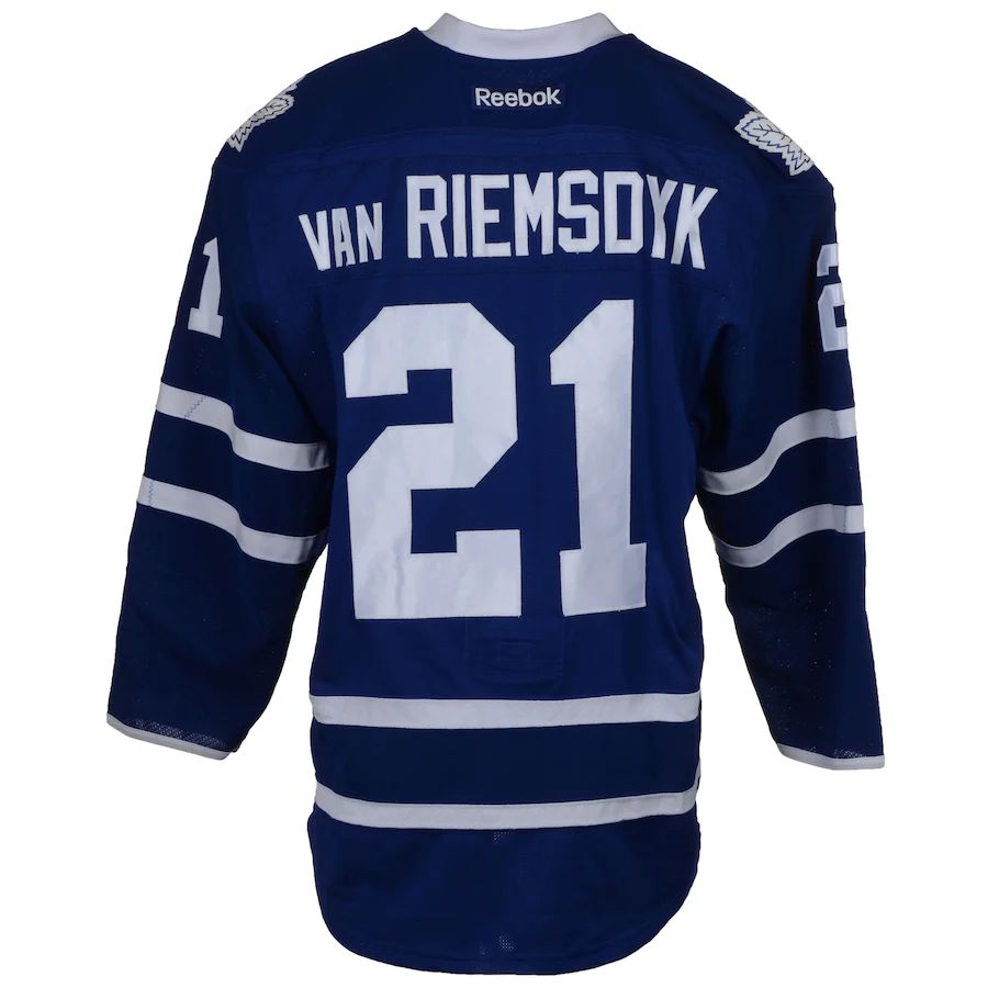T.Maple Leafs #21 James van Riemsdyk Fanatics Authentic Game-Used from the 2015-16 Season Blue Stitched American Hockey Jerseys - Main View