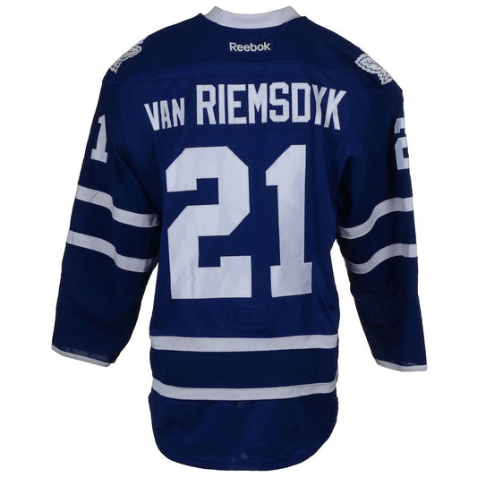 T.Maple Leafs #21 James van Riemsdyk Fanatics Authentic Game-Used from the 2015-16 Season Blue Stitched American Hockey Jerseys - Main View