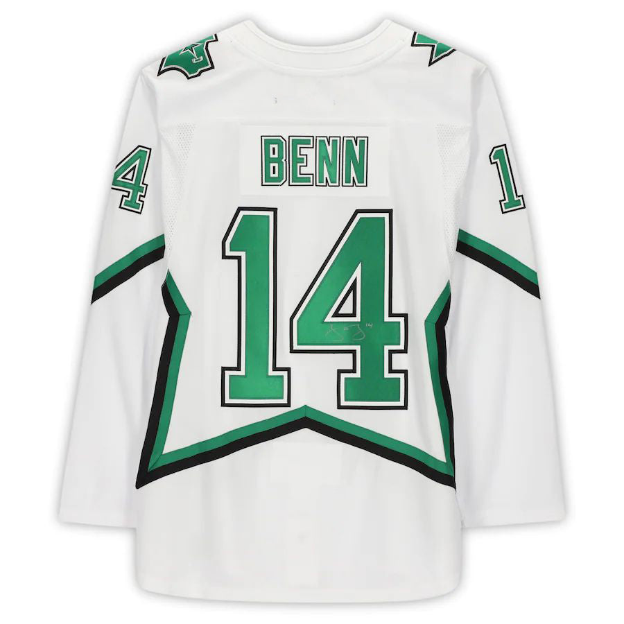 D.Stars #14 Jamie Benn Fanatics Authentic Autographed 2020-21 Reverse Retro White Stitched American Hockey Jerseys - Main View