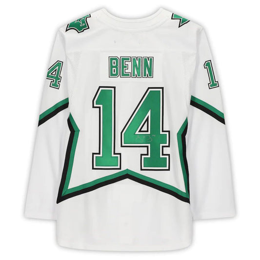 D.Stars #14 Jamie Benn Fanatics Authentic Autographed 2020-21 Reverse Retro White Stitched American Hockey Jerseys - Main View