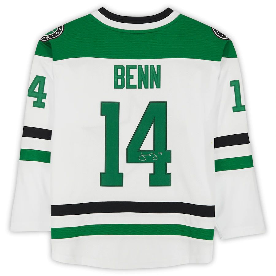 D.Stars #14 Jamie Benn Fanatics Authentic Autographed Branded Breakaway Jersey White Stitched American Hockey Jerseys - Main View