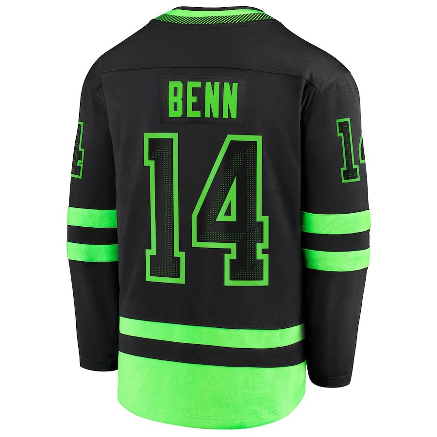 D.Stars #14 Jamie Benn Fanatics Branded 2020-21 Alternate Premier Breakaway Player Jersey Black Stitched American Hockey Jerseys - Main View