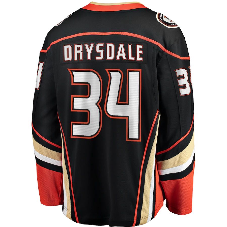 A.Ducks #34 Jamie Drysdale Fanatics Branded Home Breakaway Player Jersey Black Stitched American Hockey Jerseys - Main View