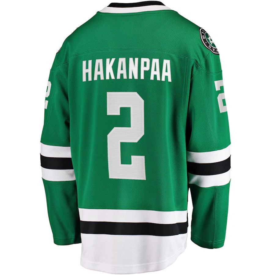 D.Stars #2 Jani Hakanpaa Fanatics Branded Home Breakaway Player Jersey Kelly Green Stitched American Hockey Jerseys - Main View