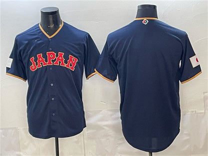 Japan Baseball Blank Navy 2026 World Baseball Classic Road Stadium Stitched Baseball Jersey - Main View