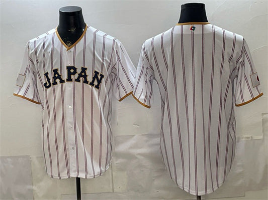 Japan Baseball Blank White 2026 World Baseball Classic Home Stadium Stitched Baseball Jersey - Main View