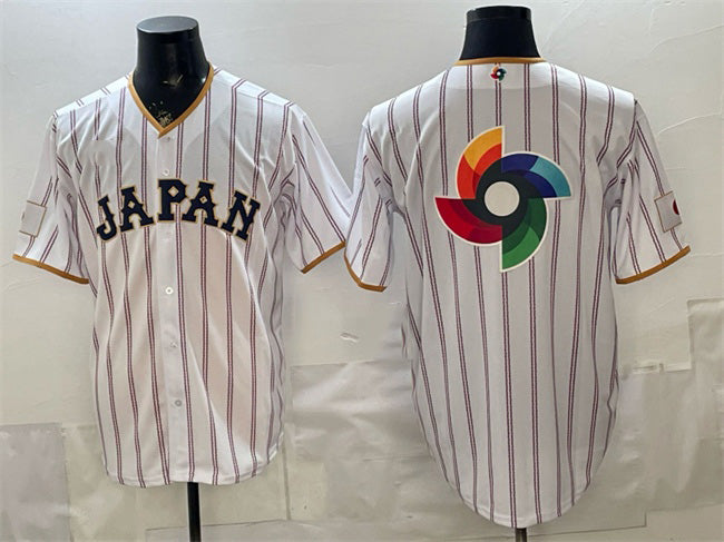 Japan Baseball White 2026 World Baseball Classic Big Logo Home Stadium Stitched Baseball Jersey - Main View