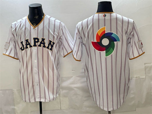 Japan Baseball White 2026 World Baseball Classic Big Logo Home Stadium Stitched Baseball Jersey - Main View