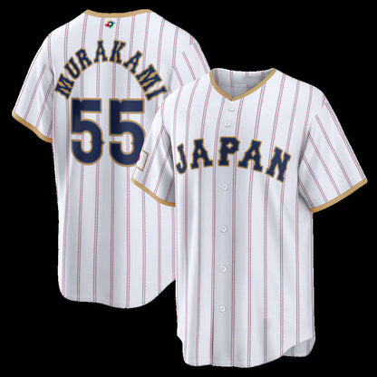 Japan Baseball #55 Munetaka Murakami 2026 World Baseball Classic Home Stadium Jersey - White Baseball Jersey Tailgate Goods - Main View