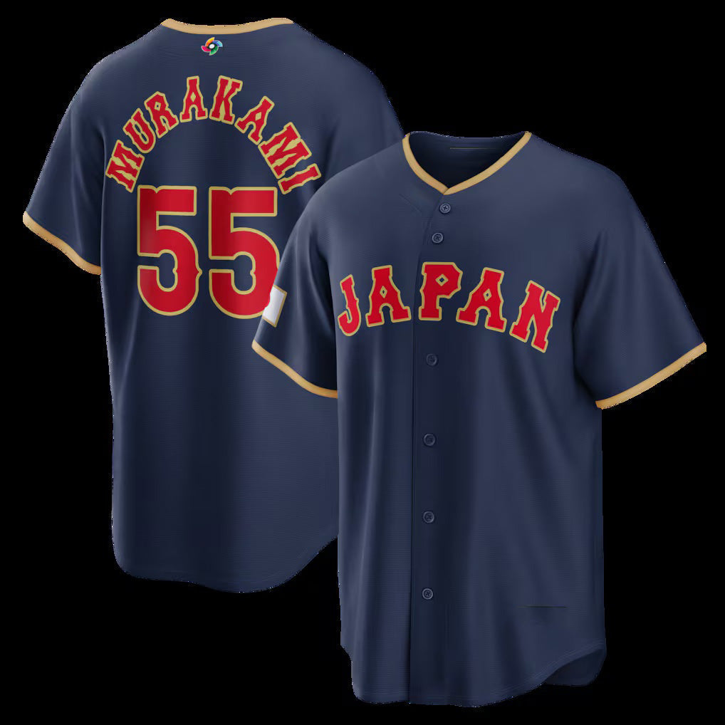 Japan Baseball #55 Munetaka Murakami 2026 World Baseball Classic Road Stadium Jersey - Navy Baseball Jersey Tailgate Goods - Main View