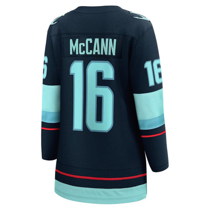 S.Kraken #16 Jared McCann Fanatics Branded Home Breakaway Player Jersey Blue Stitched American Hockey Jerseys - Main View