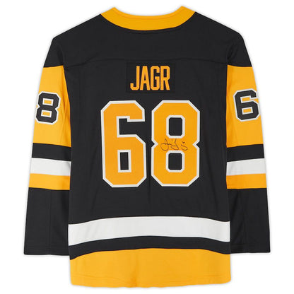 P.Penguins #68 Jaromir Jagr Fanatics Authentic Autographed Fanatics Breakaway Jersey Black Stitched American Hockey Jerseys - Main View