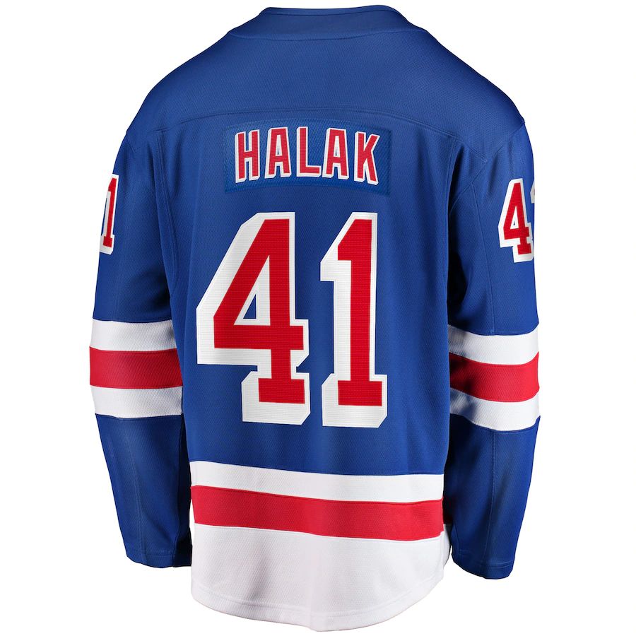 NY.Rangers #41 Jaroslav Halak Fanatics Branded Home Breakaway Player Jersey Blue Stitched American Hockey Jerseys - Main View