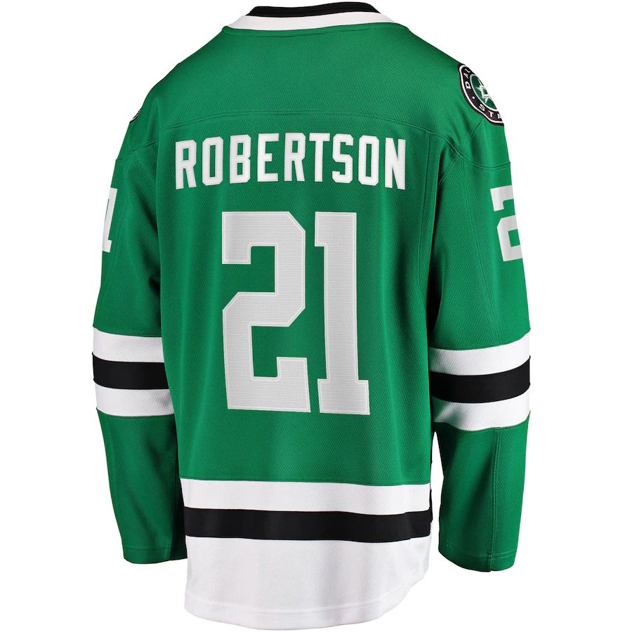 D.Stars #21 Jason Robertson Fanatics Branded 2017-18 Home Breakaway Replica Jersey Kelly Green Stitched American Hockey Jerseys - Main View