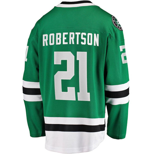 D.Stars #21 Jason Robertson Fanatics Branded 2017-18 Home Breakaway Replica Jersey Kelly Green Stitched American Hockey Jerseys - Main View