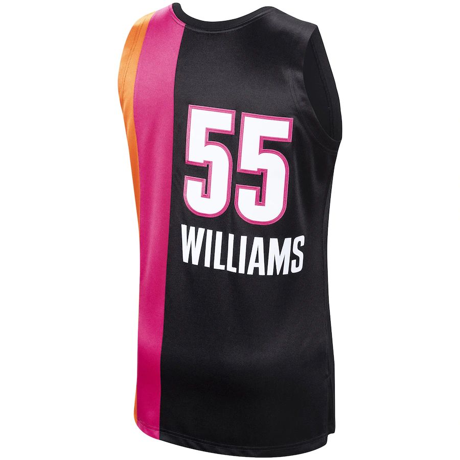 M.Heat #55 Jason Williams Mitchell & Ness 2005-06 Hardwood Classics Swingman Jersey Icon Edition Black Stitched American Basketball Jersey - Main View