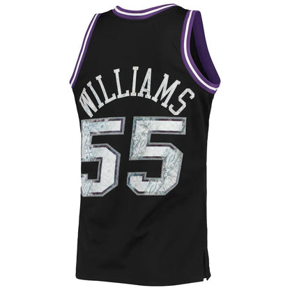 S.Kings #55 Jason Williams Mitchell & Ness 1996-97 Hardwood Classics  75th Anniversary Diamond Swingman Jersey Black Stitched American Basketball Jersey - Main View