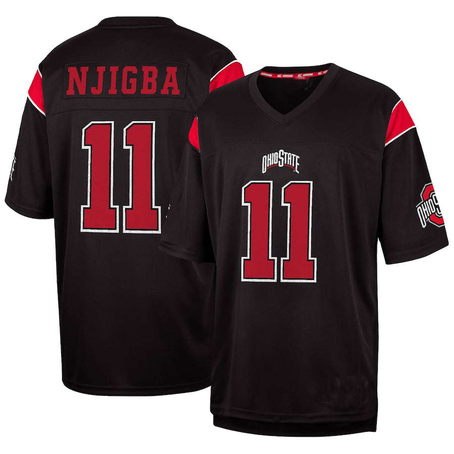 O.State Buckeyes #11 Jaxon Smith-Njigba  Colosseum Fashion Replica Jersey Black Football Jersey Stitched American College Jerseys - Main View