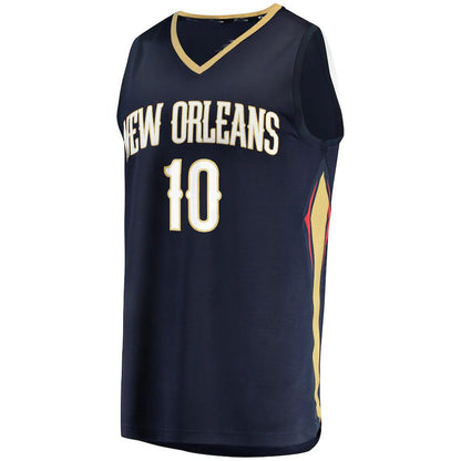 NO.Pelicans #10 Jaxson Hayes Fanatics Branded Fast Break Replica Jersey  Navy Icon Edition Stitched American Basketball Jersey - Main View