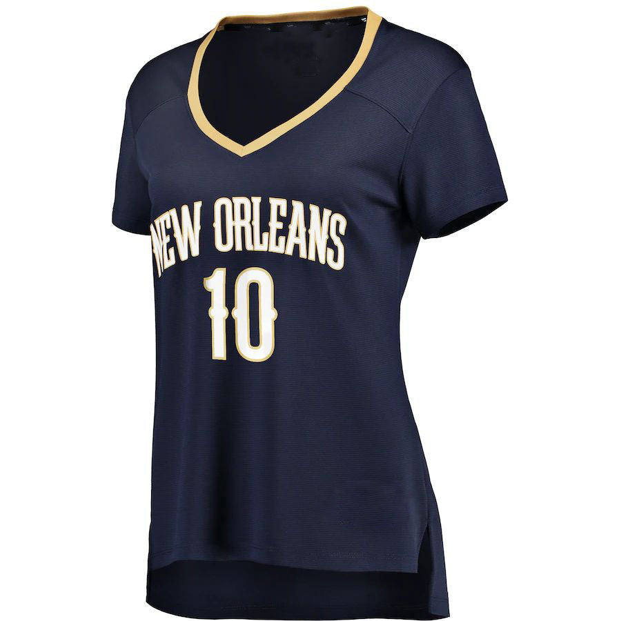 NO.Pelicans #10 Jaxson Hayes Fanatics Branded Women's Fast Break Replica Jersey Navy Icon Edition Stitched American Basketball Jersey - Main View