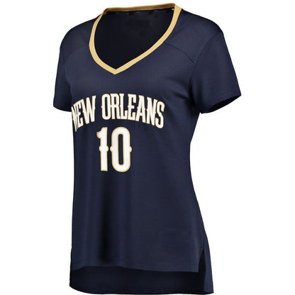 NO.Pelicans #10 Jaxson Hayes Fanatics Branded Women's Fast Break Replica Jersey Navy Icon Edition Stitched American Basketball Jersey - Main View