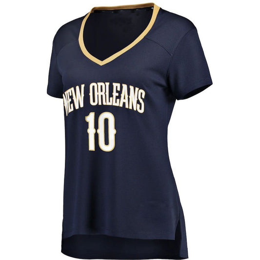 NO.Pelicans #10 Jaxson Hayes Fanatics Branded Women's Fast Break Replica Jersey Navy Icon Edition Stitched American Basketball Jersey - Main View