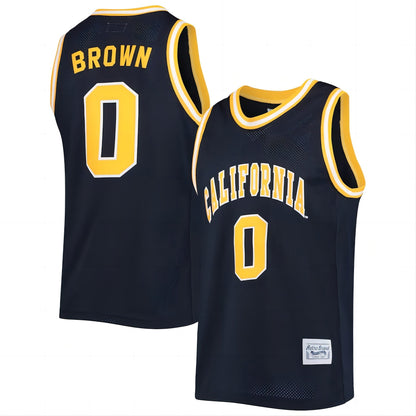 C.Bears #0 Jaylen Brown Original Retro Brand Commemorative Classic Basketball Jersey Navy Stitched American College Jerseys - Main View
