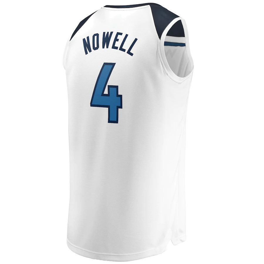 M.Timberwolves #4 Jaylen Nowell Fanatics Branded  Fast Break Replica Jersey White Association Edition Stitched American Basketball Jersey - Main View