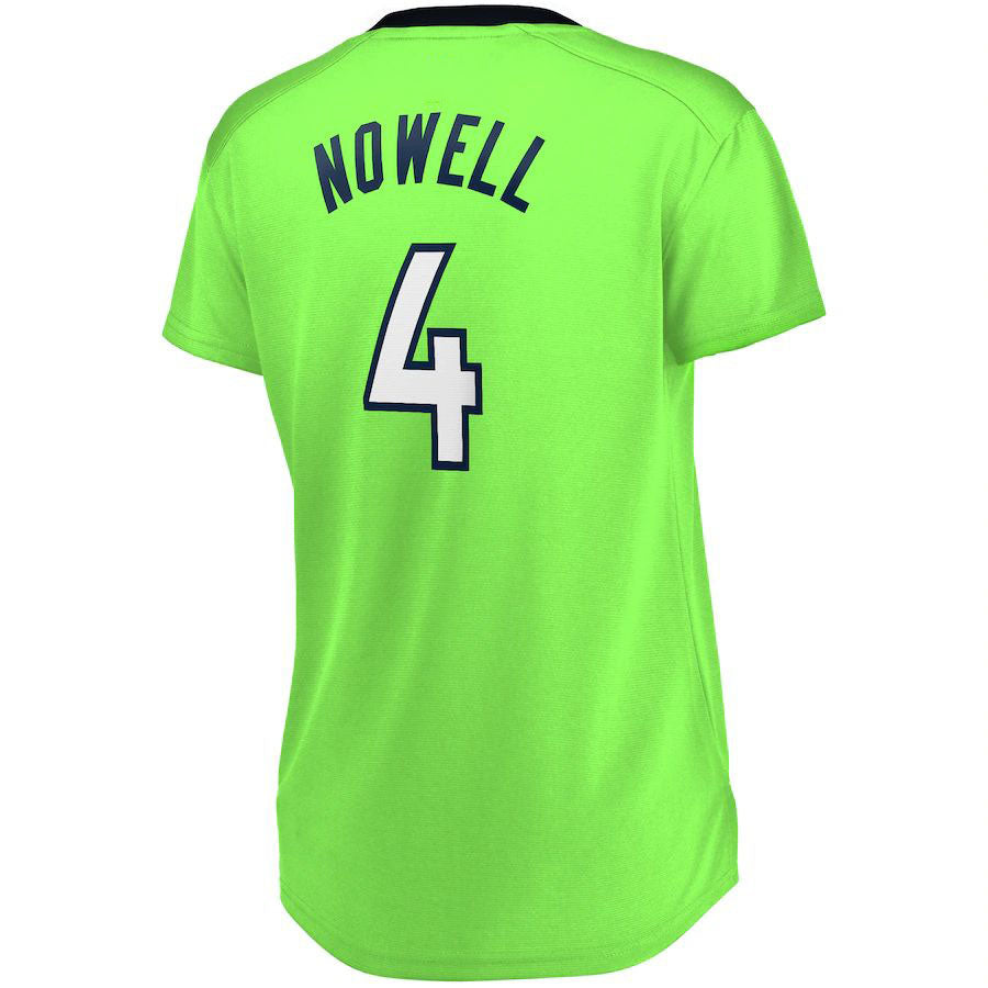 M.Timberwolves #4 Jaylen Nowell Fanatics Branded Women's Fast Break Replica Jersey Green Statement Edition Stitched American Basketball Jersey - Main View