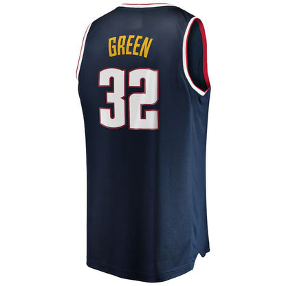 D.Nuggets #32 Jeff Green Fanatics Branded  2021-22 Fast Break Replica Jersey Icon Edition Navy Stitched American Basketball Jersey - Main View